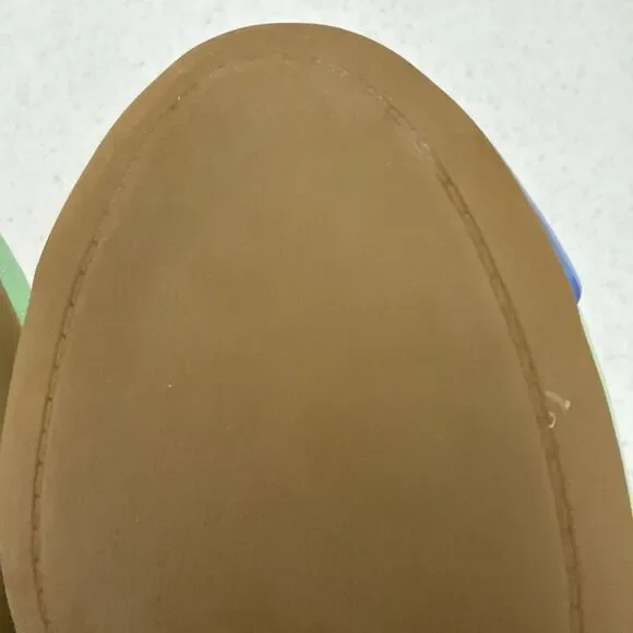 J.Crew Ballet Flat Shoes Womens Size 10 Green Blue Leather Round Toe Slip On - Picture 16 of 16